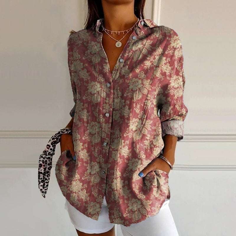 Julia™ - Vintage V-hals Blouse