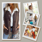 Dames Herfst Knoopvest Met Warme Wol™